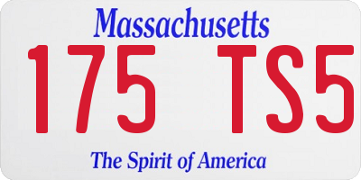 MA license plate 175TS5