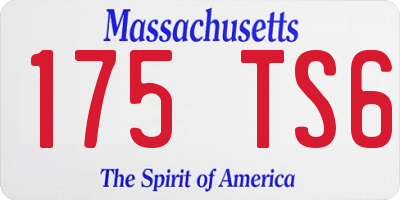 MA license plate 175TS6