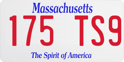 MA license plate 175TS9