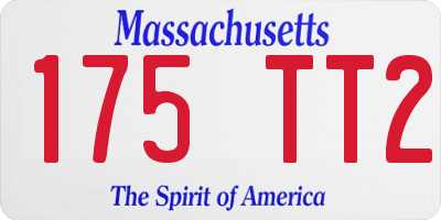 MA license plate 175TT2