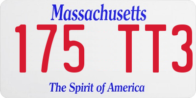 MA license plate 175TT3