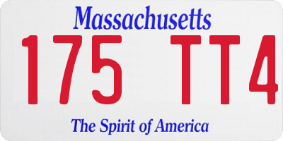 MA license plate 175TT4