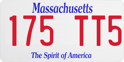 MA license plate 175TT5