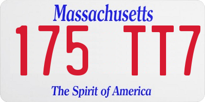 MA license plate 175TT7