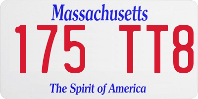 MA license plate 175TT8