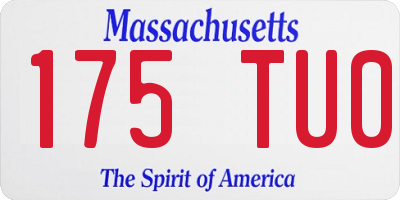 MA license plate 175TU0