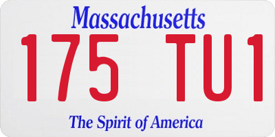 MA license plate 175TU1