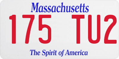 MA license plate 175TU2