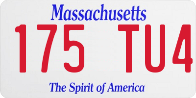 MA license plate 175TU4