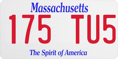MA license plate 175TU5