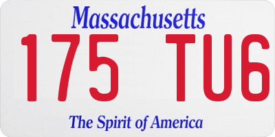 MA license plate 175TU6