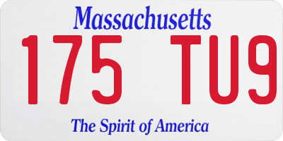 MA license plate 175TU9