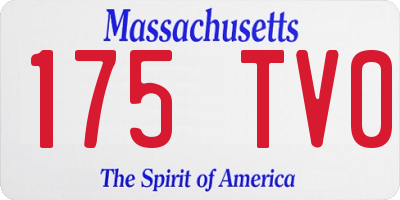 MA license plate 175TV0