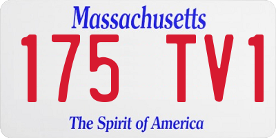 MA license plate 175TV1