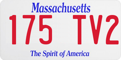 MA license plate 175TV2