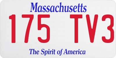 MA license plate 175TV3
