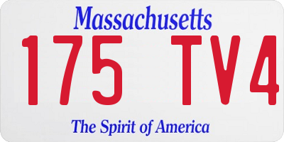 MA license plate 175TV4