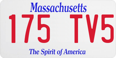 MA license plate 175TV5