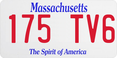 MA license plate 175TV6