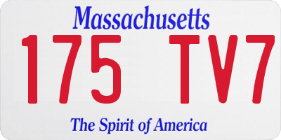 MA license plate 175TV7