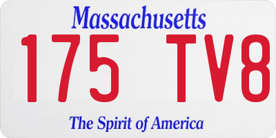 MA license plate 175TV8