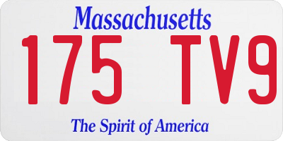 MA license plate 175TV9
