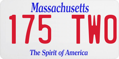 MA license plate 175TW0