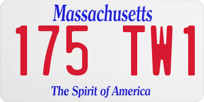 MA license plate 175TW1