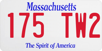 MA license plate 175TW2