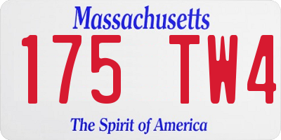 MA license plate 175TW4