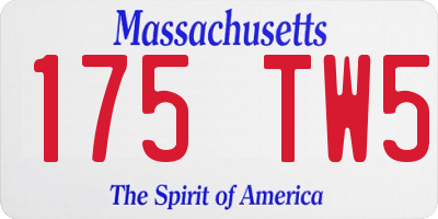 MA license plate 175TW5