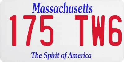 MA license plate 175TW6