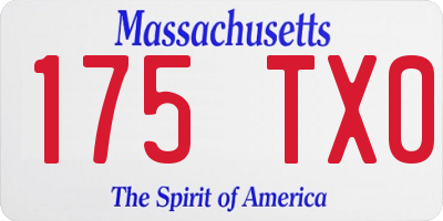 MA license plate 175TX0