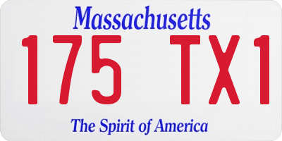 MA license plate 175TX1