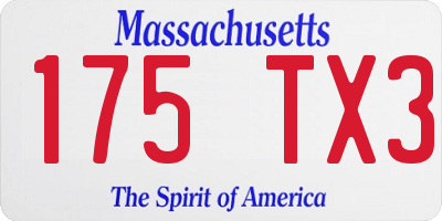 MA license plate 175TX3