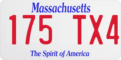 MA license plate 175TX4