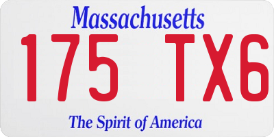 MA license plate 175TX6