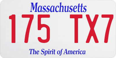 MA license plate 175TX7