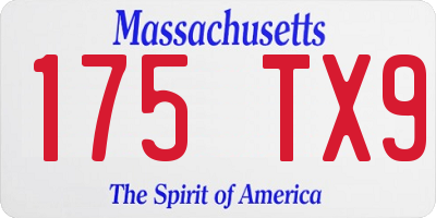 MA license plate 175TX9