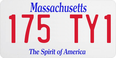 MA license plate 175TY1