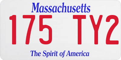 MA license plate 175TY2
