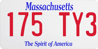 MA license plate 175TY3