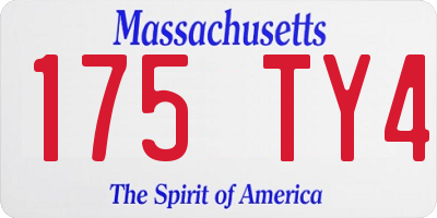 MA license plate 175TY4