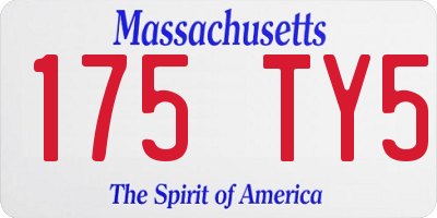MA license plate 175TY5
