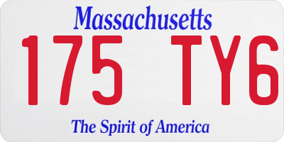 MA license plate 175TY6