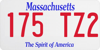 MA license plate 175TZ2