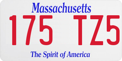 MA license plate 175TZ5
