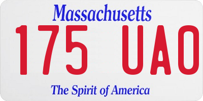 MA license plate 175UA0
