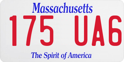 MA license plate 175UA6