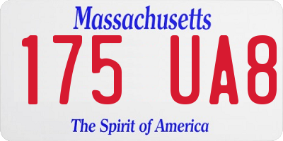 MA license plate 175UA8